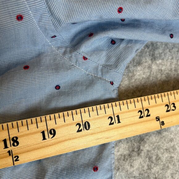 Ordean Shirt Mens 40 15 3/4 Long Sleeve Button Up Blue with Red - Picture 8 of 8